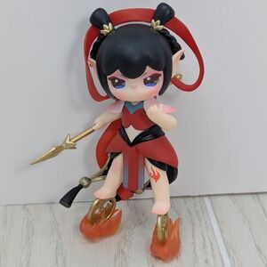 Rolife Suri Legend of Deification Ne Zha Figure Black Red Flames Anime Blind Box